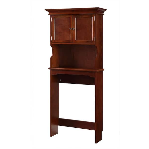 Hampton Harbor 24.25 in. W x 66.5 in. H x 10.5 in. D Brown Over-the-Toilet Storage