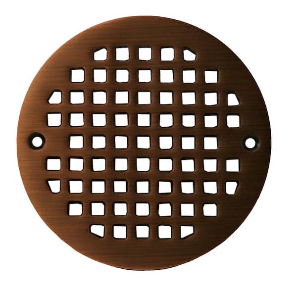 JONES STEPHENS 5 in. Round Cast Brass Heavy Duty Coverall Strainer in Old World Bronze for Shower/Floor Drains