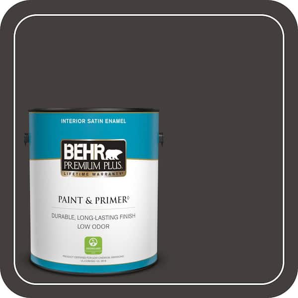 BEHR PREMIUM PLUS 1 gal. #MQ1-35 Off Broadway Satin Enamel Low Odor Interior Paint & Primer