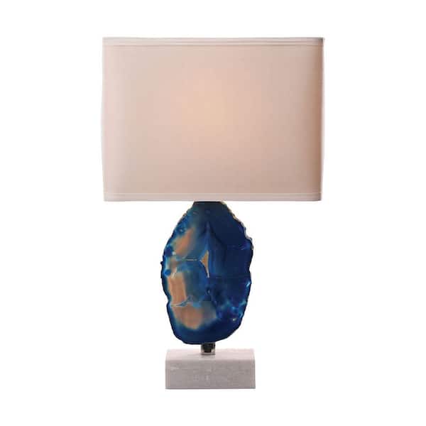 Titan Lighting Minoa 28 in. Blue Agate and Marble Table Lamp