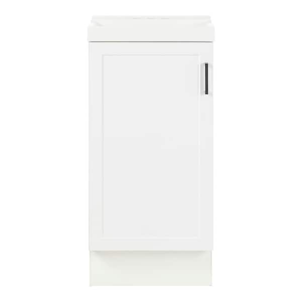 Penlee 17 in. Single Sink White Bath Vanity with White Cultured Marble Top (Assembled)