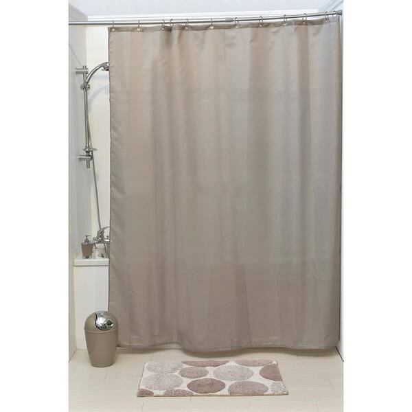 Design S Fabric 79 In Polyester Shower, Taupe Shower Curtain