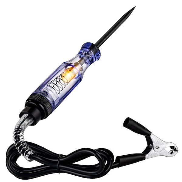 Automotive Circuit Tester Pen 6V-12V-24V Electrical Fuse Continuity Voltage Test Light Sharp Probe Alligator Clip