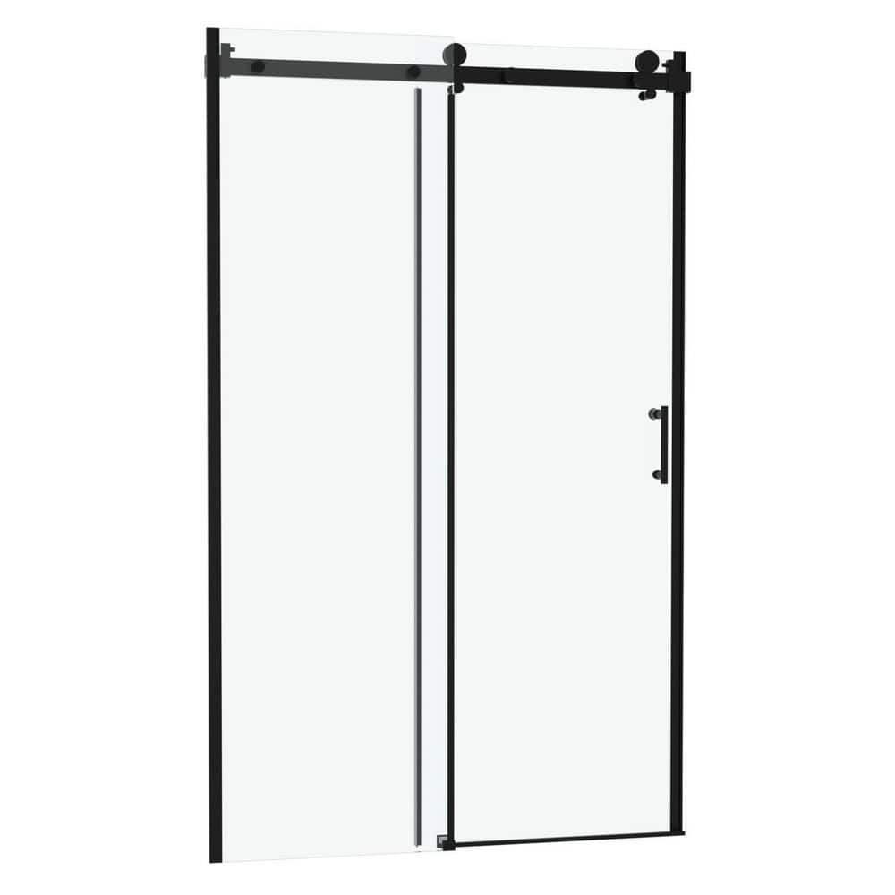 48 in. W x 76 in. H Single Sliding Shower Door in Matte Black with 8mm Tempered Glass and Waterproof Design for Modern price history on PriceWatchPro