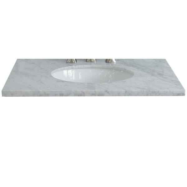 Transolid 31-in Crystal Sands Natural Marble Single Sink Bathroom Vanity Top