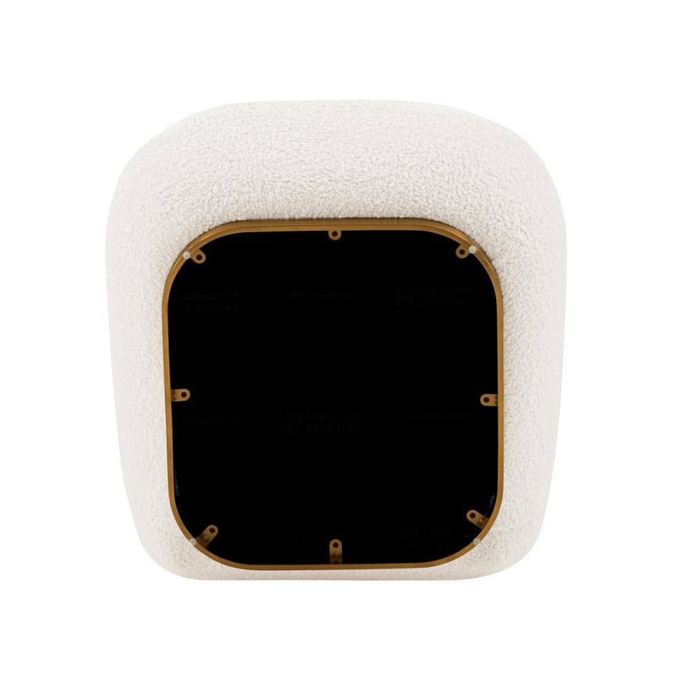 Edina White Boucle and Pine Wood Accent Chair