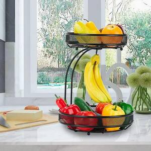 Chrome Perfect Fruit Storage Basket with Banana Holder to Showcase and Organize Fresh Produce on Kitchen Countertops or Dining Tables Cuisinart Stainless Steel Fruit Basket with Banana Hanger 