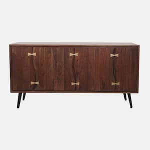 Brown Acacia Wood 17.7 in. Sideboard