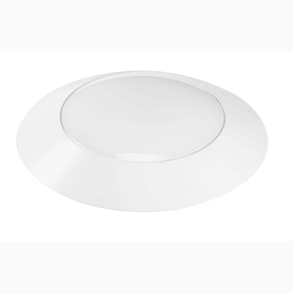 White Round 80 CFM Ceiling Mount Bathroom Exhaust Fan with LED Light