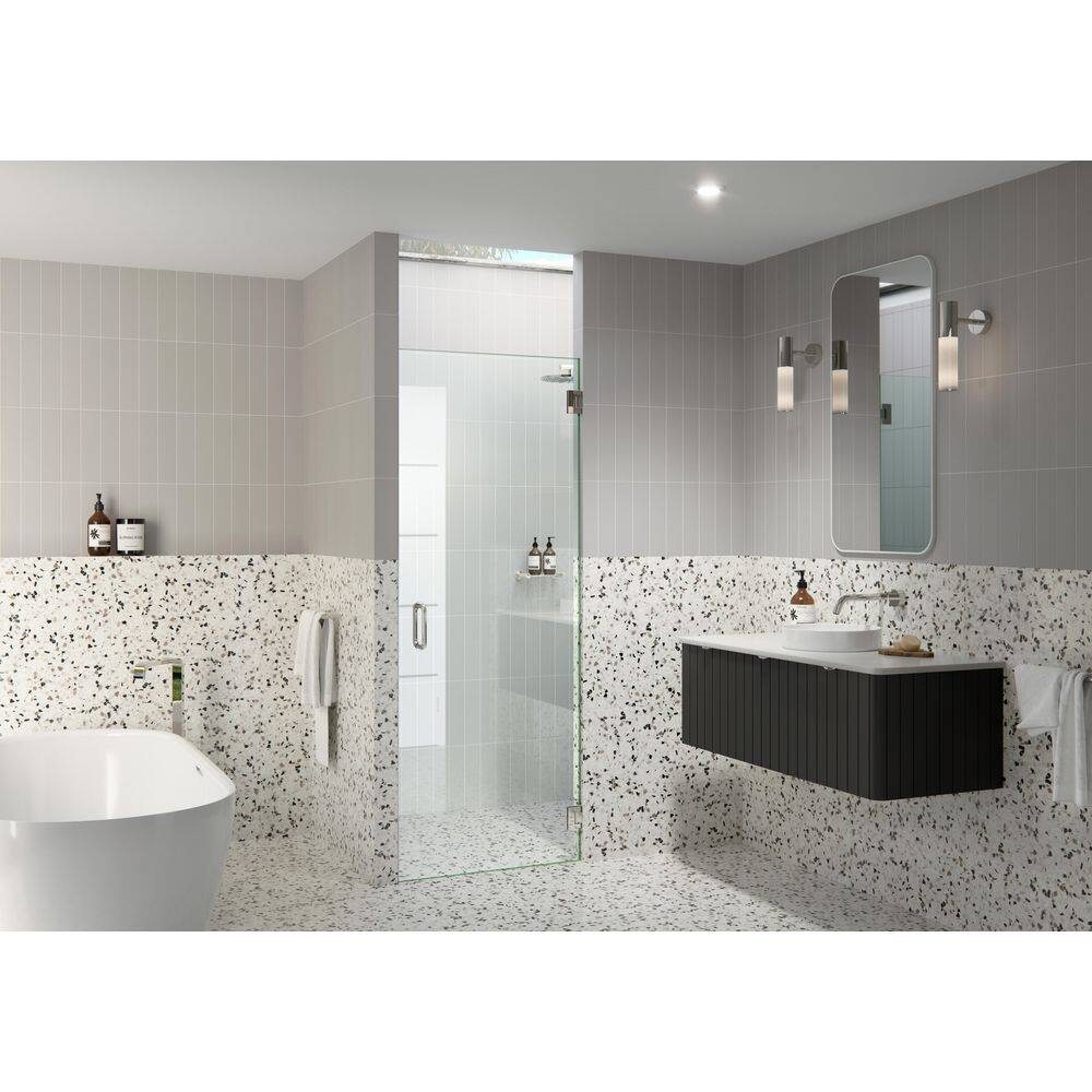 27.75 in. W x 78 in. H Pivot/Hinged Frameless Shower Door in Polished Nickel-Door-Only-Width Adj 28.125-28.525 price history on PriceWatchPro