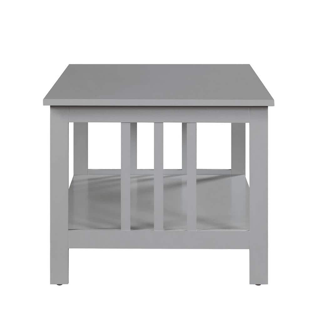 Gray Rectangular Wood Mission Coffee Table