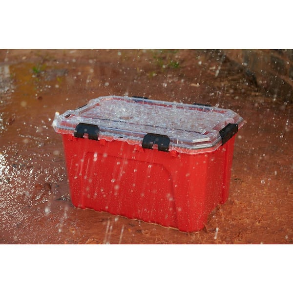 Husky 20-Gal. Professional Duty Waterproof Storage Container with Hinged  Lid in