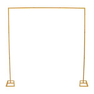 94 in. x 94 in. Adjustable Metal Iron Wedding Backdrop Stand Party Event Flower Decor Arch Yellow Arbor