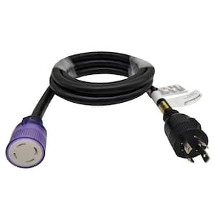 10 ft. 10/4 NEMA L14-30 Generator Power Cord for Manual Transfer Switch (L14-30P to L14-30R) With Lighted End, UL Listed