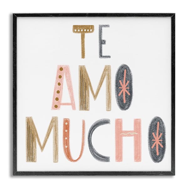 Stupell Industries I Love You So Much Playful by SD Graphics Studio Gray Framed Typography Giclee Art Print 24 in. x 24 in.