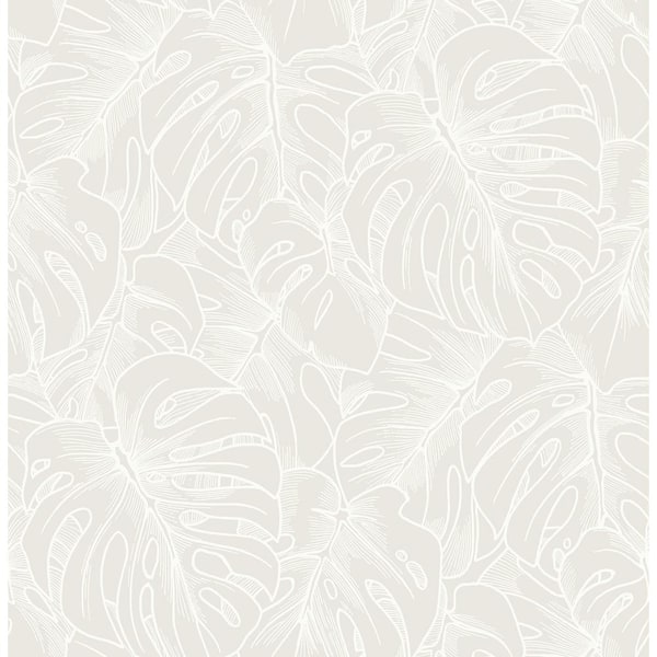 SCOTT LIVING Balboa White BoTanical White Paper Strippable Roll (Covers 56.4 sq. ft.)