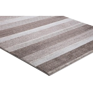 Positano Collection Toscano Brown 9 ft. x 13 ft. Stripe Area Rug