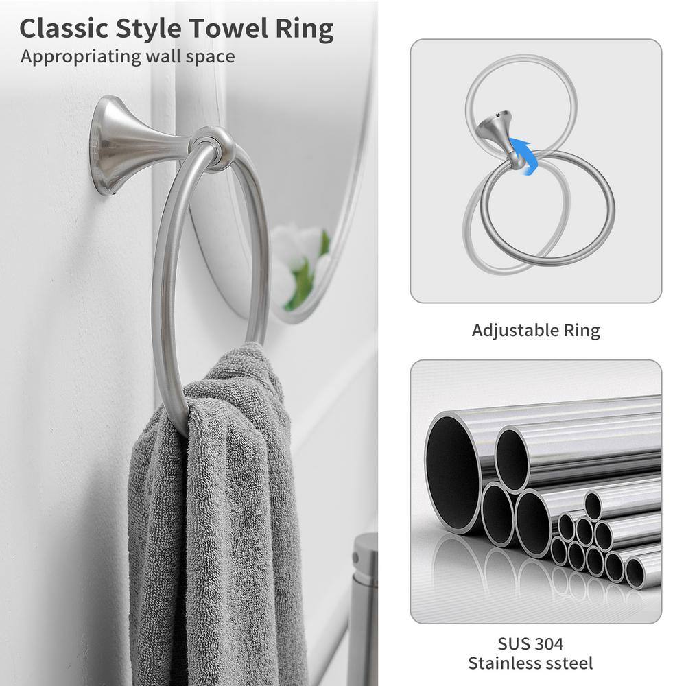 Brushed Nickel 4-Piece Stainless Steel Bathroom Hardware Set