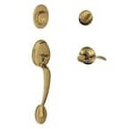 Plymouth Antique Brass Single Cylinder Deadbolt with Left Handed Accent Handle Door Handleset