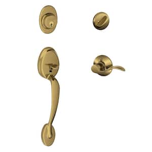Baldwin DCCHEXTRATRR112 Reserve Double Cylinder Handleset Chesapeake x Traditional with Traditional Round Rose Aged Bronze Finish 