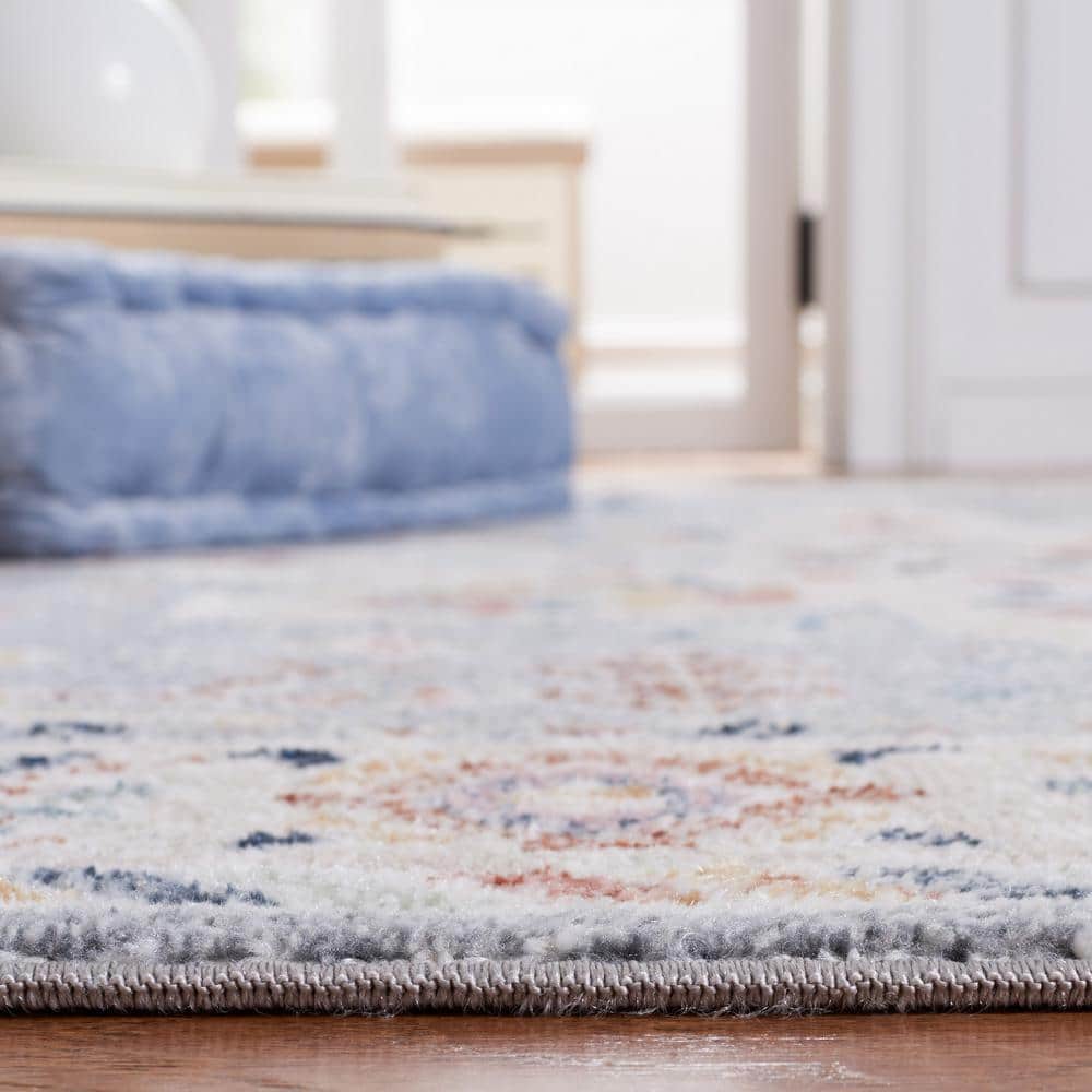 Blair ComfortSoft 59" Round Blue Synthetic Washable Rug
