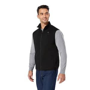 Men's Medium Black 7.38-Volt Lithium-Ion Fleece Heated Vest with One 4.8Ah Battery and Charger
