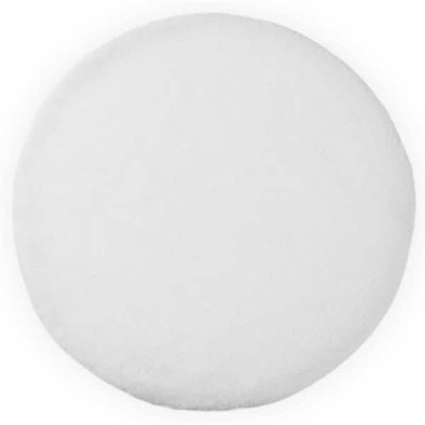 Mmlior White 8 ft. x 8 ft. Soft Faux Rabbit Fur Round Area Rug