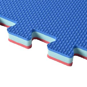 Home Sport and Play Red/Blue 24 in. W x 24 in. L Foam Exercise and Gym Interlocking Tiles (38.75 sq. ft.) (10-Pack)
