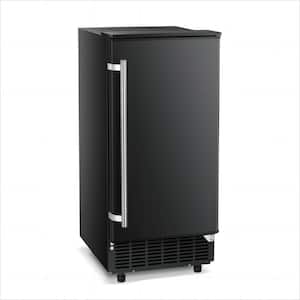 15 in. 80 lbs. Freestanding/Under Counter Ice Maker in Stainless Steel Black