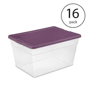 Stackable 56 qt. Storage Tote Organizing Containers with Lid (16-Pack)