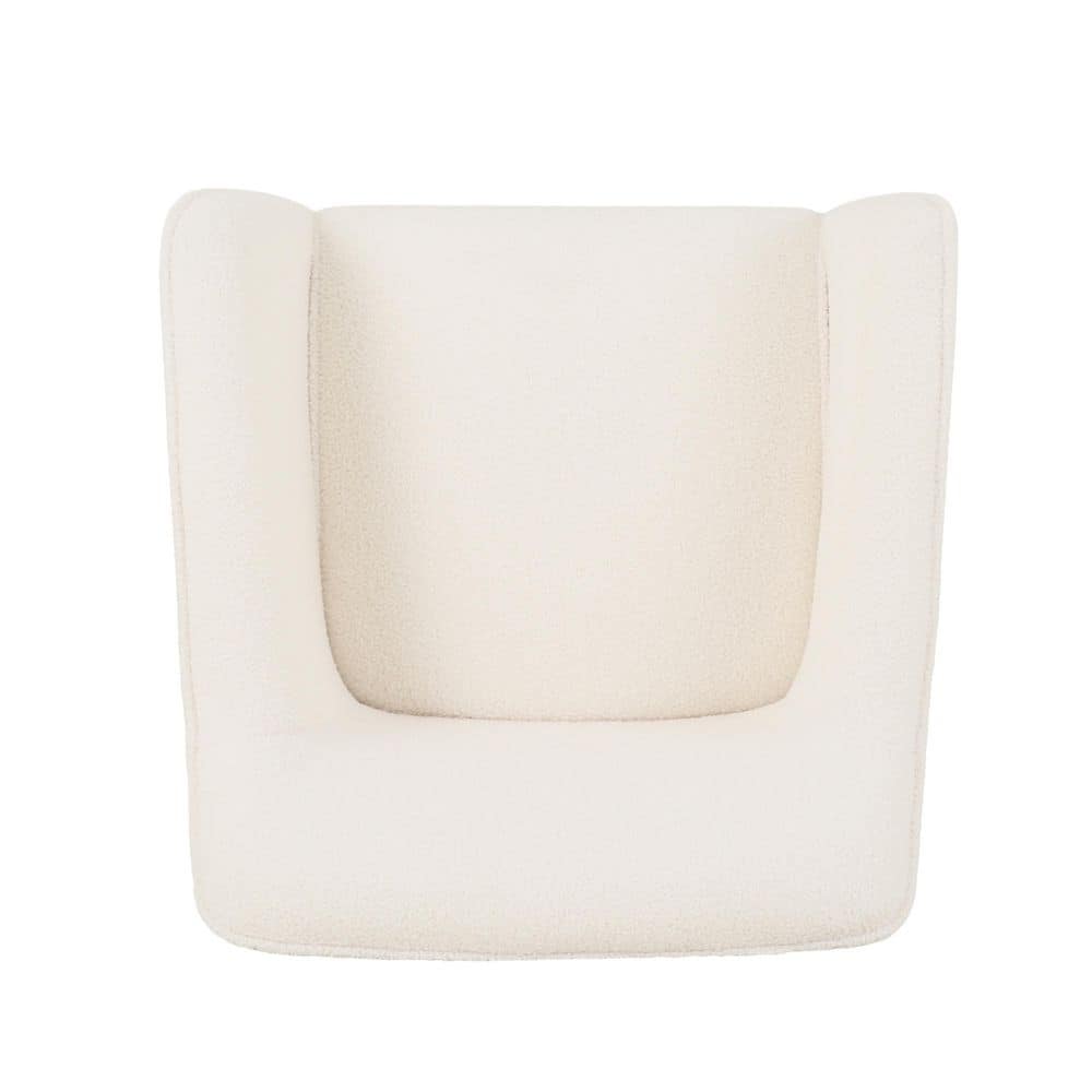 Ivory Boucle Armchair with Matte Black Birch Wood Legs