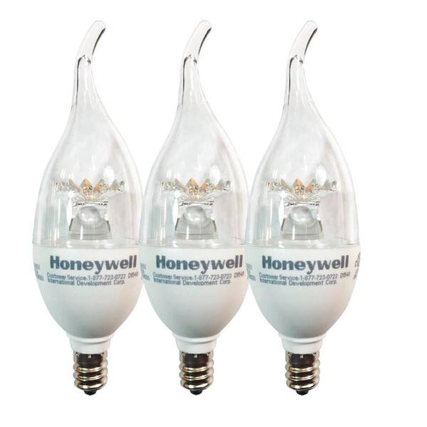Honeywell 60W Equivalent Soft White B11 Dimmable LED Light Bulb (3-Pack)