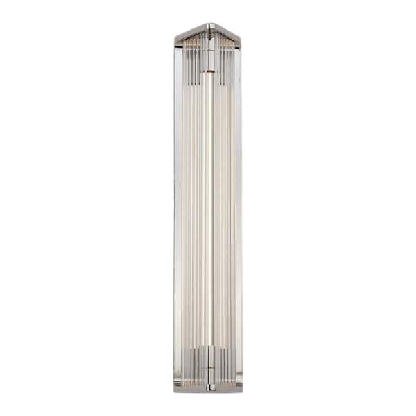 ALORA Sabre 23-in 1 Light 8-Watt Polished Nickel/Ribbed Glass Integrated LED Vanity Light