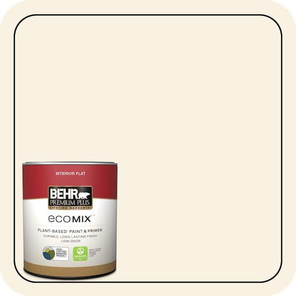 1 qt. #W-F-100 Belgian Cream Flat EcoMix Plant-Based Interior Paint & Primer