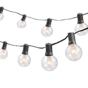 Indoor/Outdoor 50 ft. Plug-in Globe Bulb Weatherproof Party String Lights, 50 Sockets, 55 G40 Bulbs Included (5 Free)