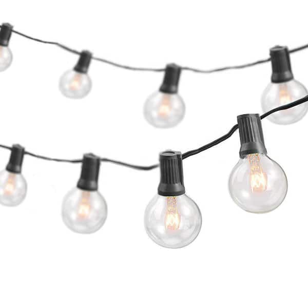 Newhouse Lighting Indoor/Outdoor 50 ft. Plug-in Globe Bulb Weatherproof Party String Lights, Sockets, 55 G40 Bulbs Included (5 Free) PSTRINGINC50 - The Home Depot