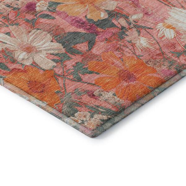 Mayfield Premium Machine Washable Abstract AMF1506 Blush 3 ft. x 4 ft. Area Rug