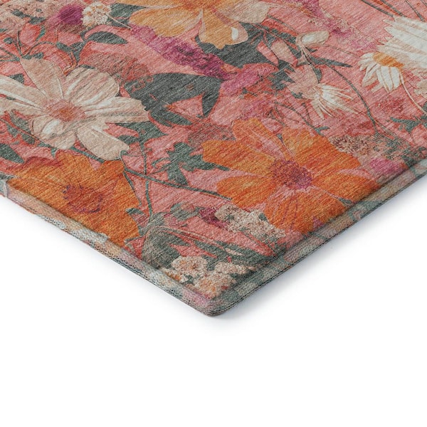 Mayfield Premium Machine Washable Abstract AMF1506 Blush 3 ft. x 5 ft. Area Rug