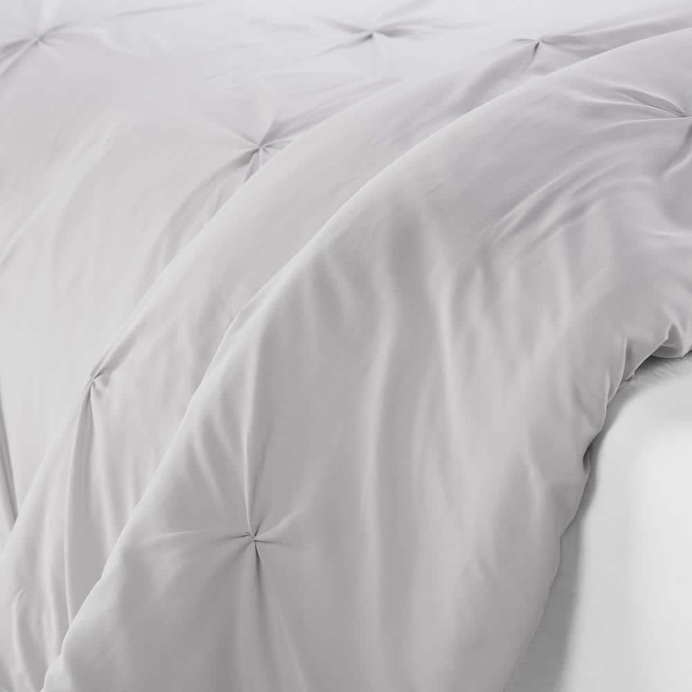 Simply Clean Gray Microfiber Twin XL Duvet Cover Set