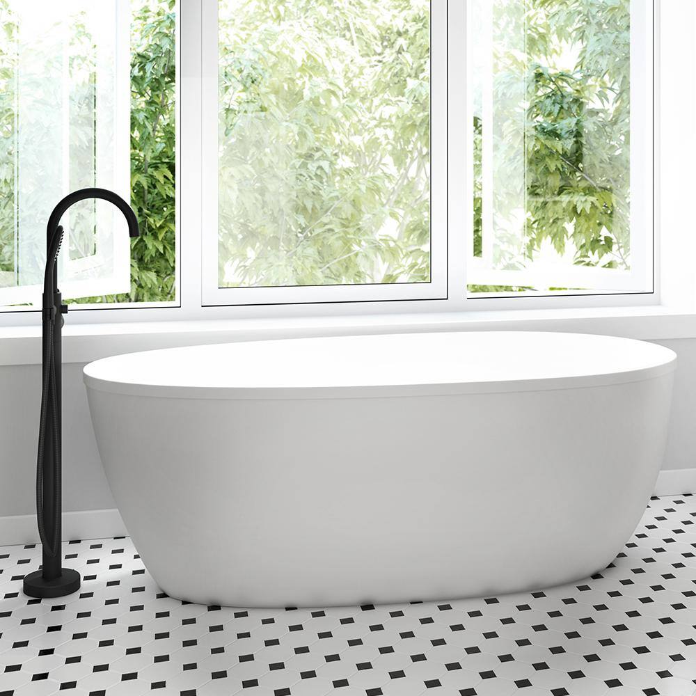 Stretto 67" White Acrylic Freestanding Soaking Bathtub