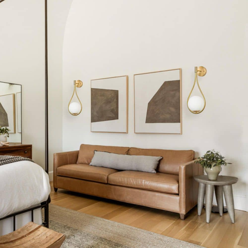 Emeritpro Modern Gold Indoor Wall Sconce with E26 Socket, Pendant-Style ...
