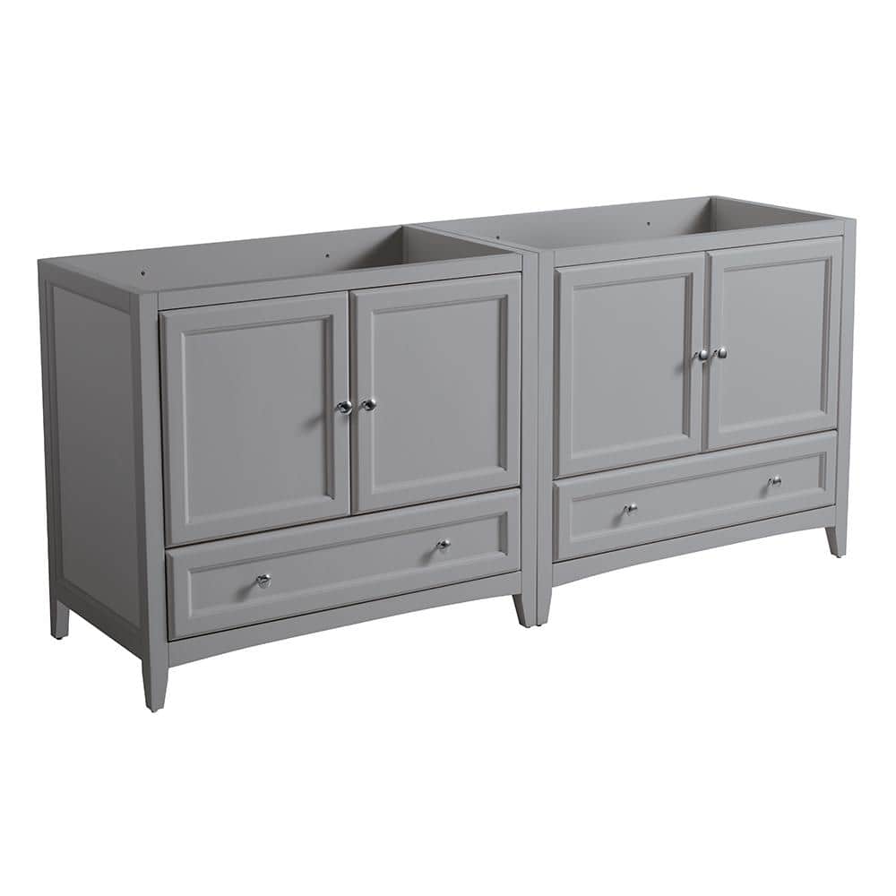 Gray Engineered Wood Freestanding Double Sink Vanity Base