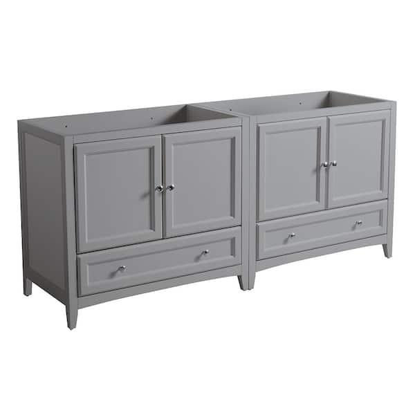 Fresca Oxford 71 in. W Traditional Double Bath Vanity Cabinet Only in Gray