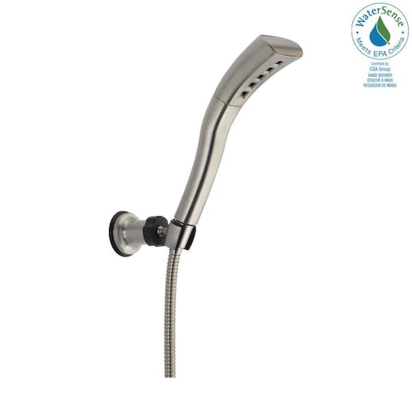 Delta 1-Spray Patterns 1.75 GPM 2.34 in. Wall Mount Handheld Shower Head with H2Okinetic in Stainless