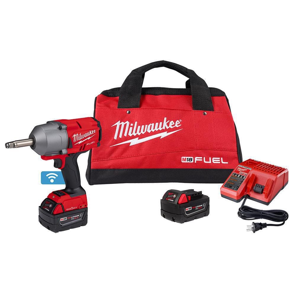 M18 FUEL ONE-KEY 18V Li-Ion Brushless Cordless 1/2 in. Ext Anvil Controlled Torque Impact Wrench w/Resistant Batteries -  Milwaukee, 2769-22R