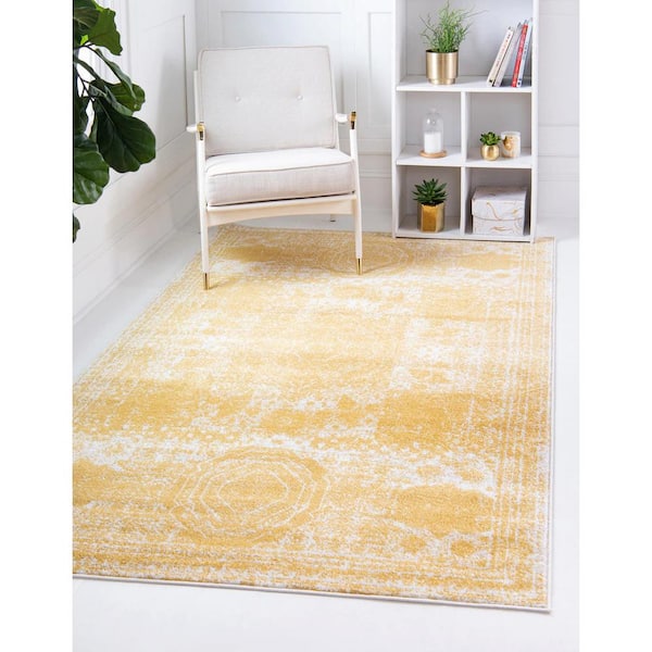Bromley Wells Yellow 6' 1 x 9' 0 Area Rug