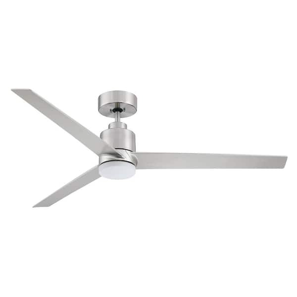 Flint Garden Modern 54 in. Integrated LED Indoor Brushed Steel 3-Blade  Ceiling Fan with Light and Remote Control FGBBCF355BSFG - The Home Depot