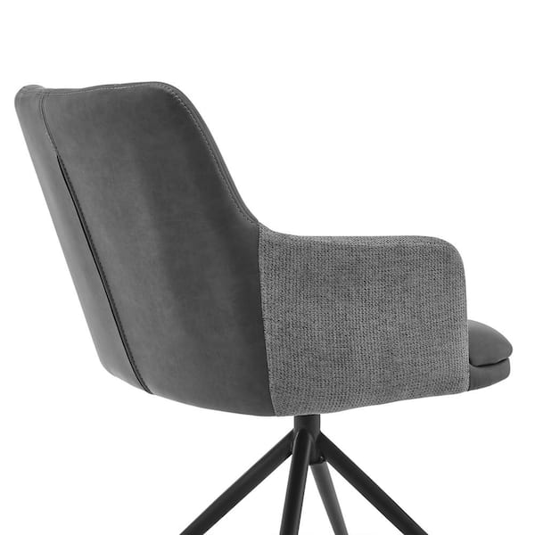 Armen Living Simone Modern Faux Leather, Swivel Dining Room Chairs