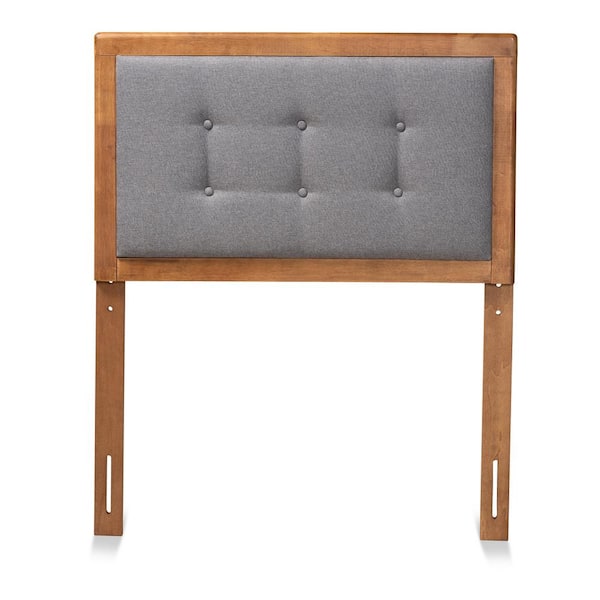 Baxton Studio Sarine Dark Gray and Walnut Twin Headboard