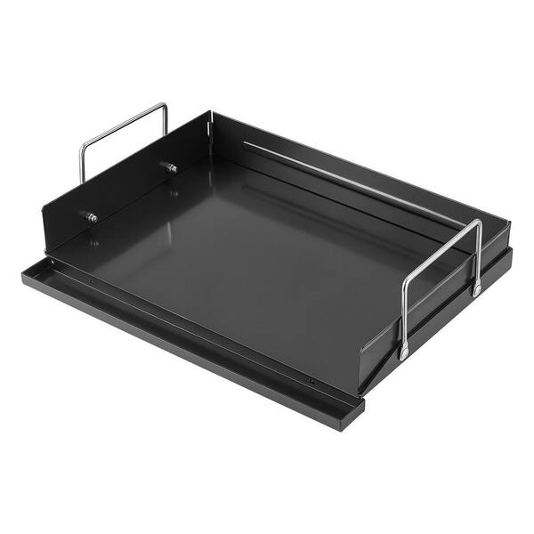 Carbon Steel Griddle 17 x 11 in. Flat Top Pre-Seasoned Plate Handle, Non-Stick Portable Rectangular Family Cookware